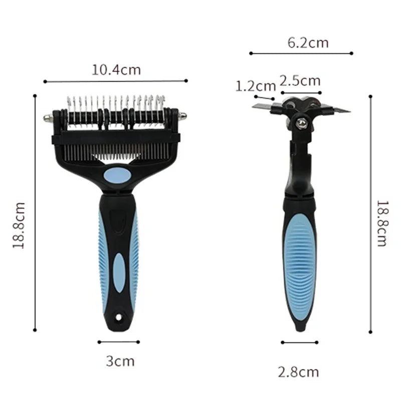 3-in-1 Deshedding & Dematting Brush for Dogs & Cats