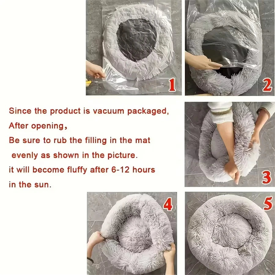 Cozy Nest – Plush Donut Pet Bed
