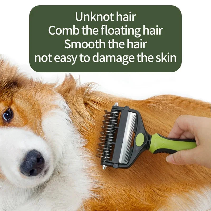 3-in-1 Deshedding & Dematting Brush for Dogs & Cats