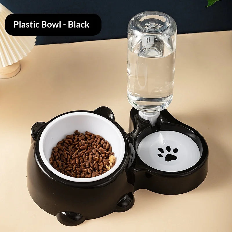 Pet Feeding Station with Gravity Water Dispenser