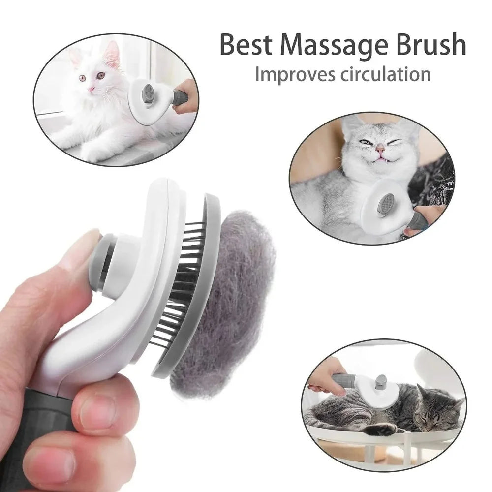 FurEase Self-Cleaning Pet Grooming Brush