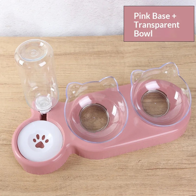 Pet Feeding Station with Gravity Water Dispenser