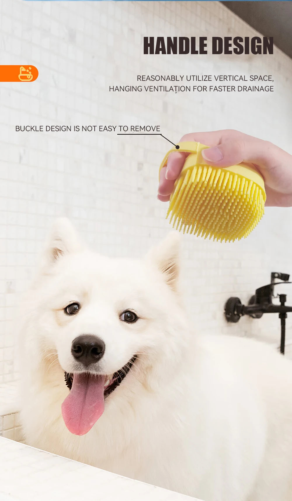 Soft Silicone Pet Bath Brush with Shampoo Dispenser