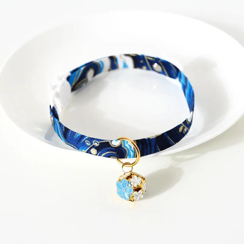 Floral Bell Cat Collar