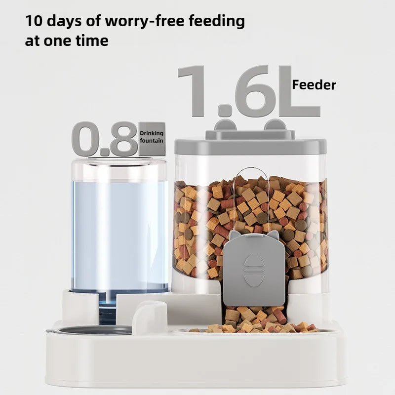 2-in-1 Gravity Feeder & Water Dispenser for Cats & Small Dogs