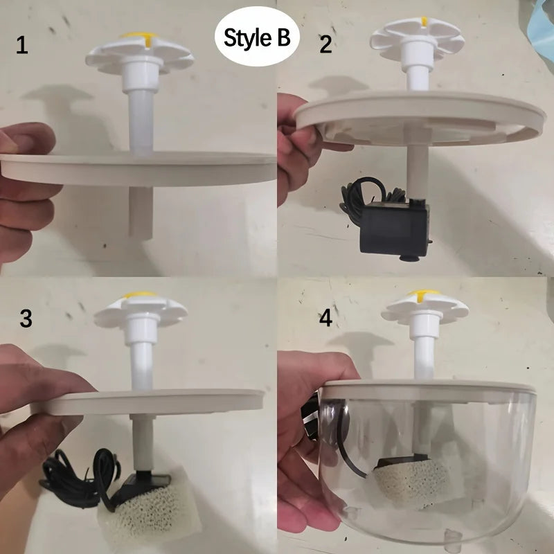 Flower Water Fountain for Cats & Small Dogs
