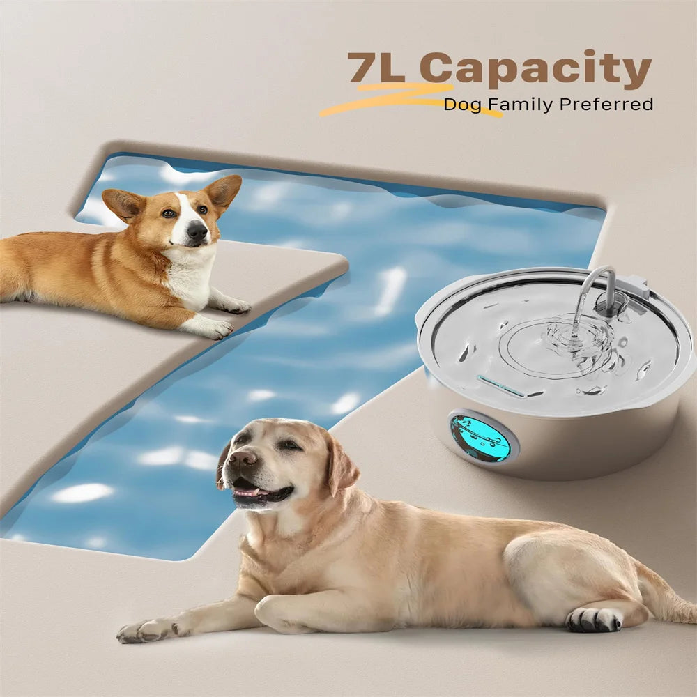 FreshFlow Max 7L Stainless Steel Pet Fountain