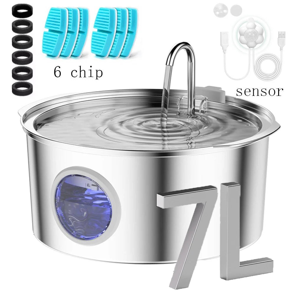 FreshFlow Max 7L Stainless Steel Pet Fountain