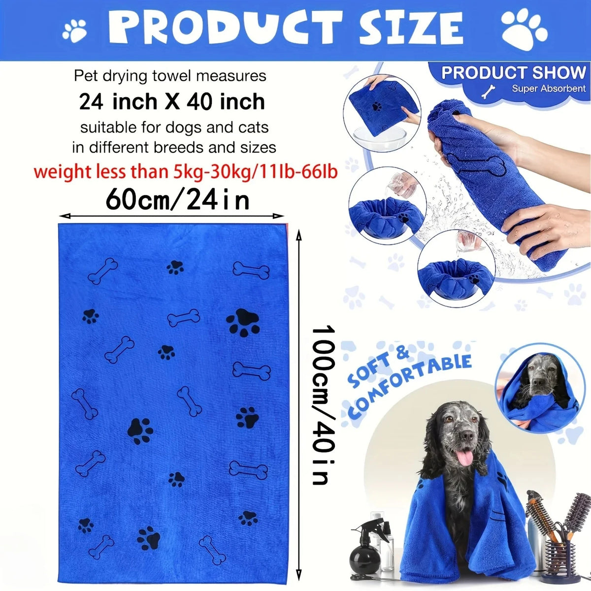 Quick-Dry Microfiber Pet Towel