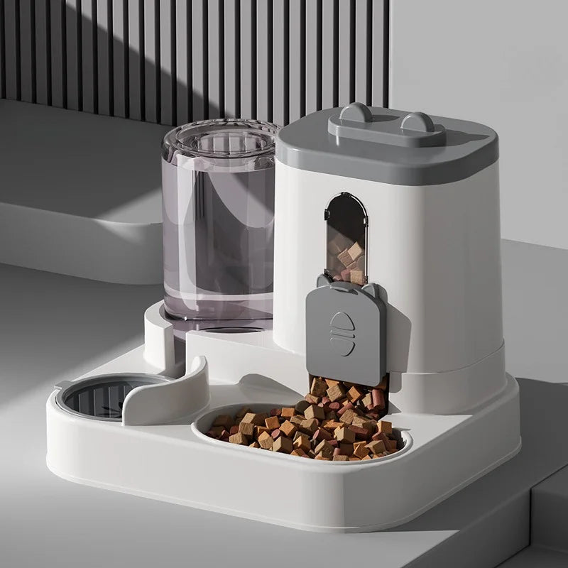 2-in-1 Gravity Feeder & Water Dispenser for Cats & Small Dogs