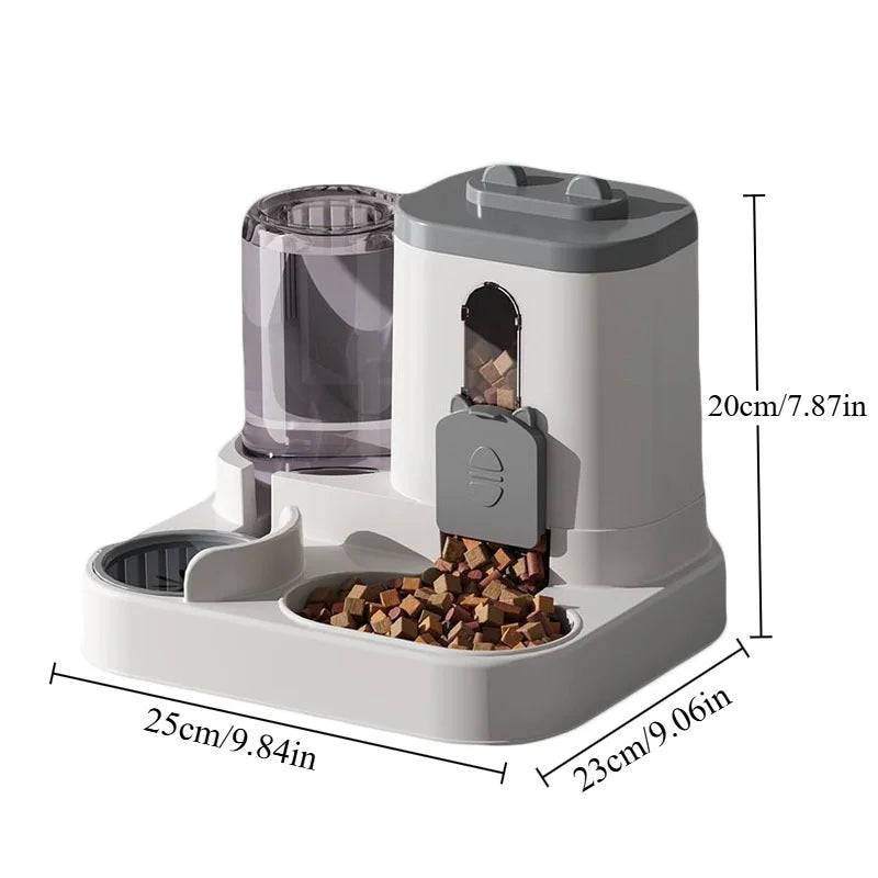 2-in-1 Gravity Feeder & Water Dispenser for Cats & Small Dogs