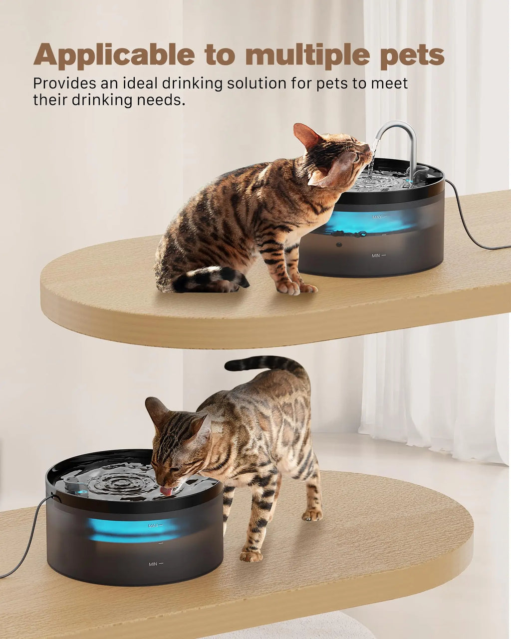 QuietFlow Pet Water Fountain – 2.1L
