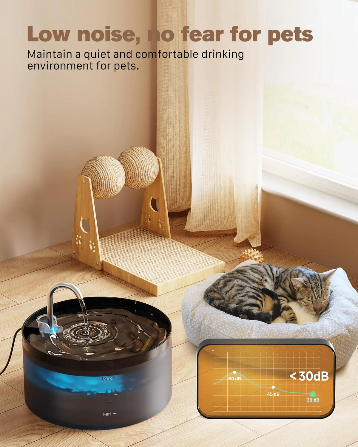 QuietFlow Pet Water Fountain – 2.1L