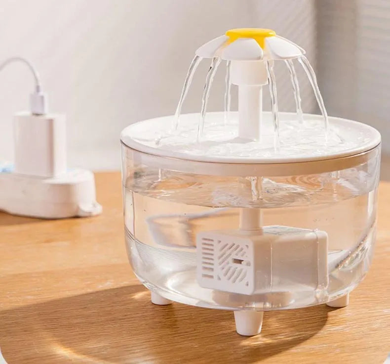 Flower Water Fountain for Cats & Small Dogs