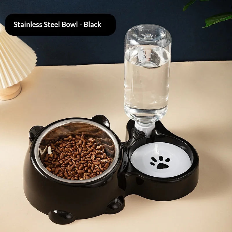 Pet Feeding Station with Gravity Water Dispenser
