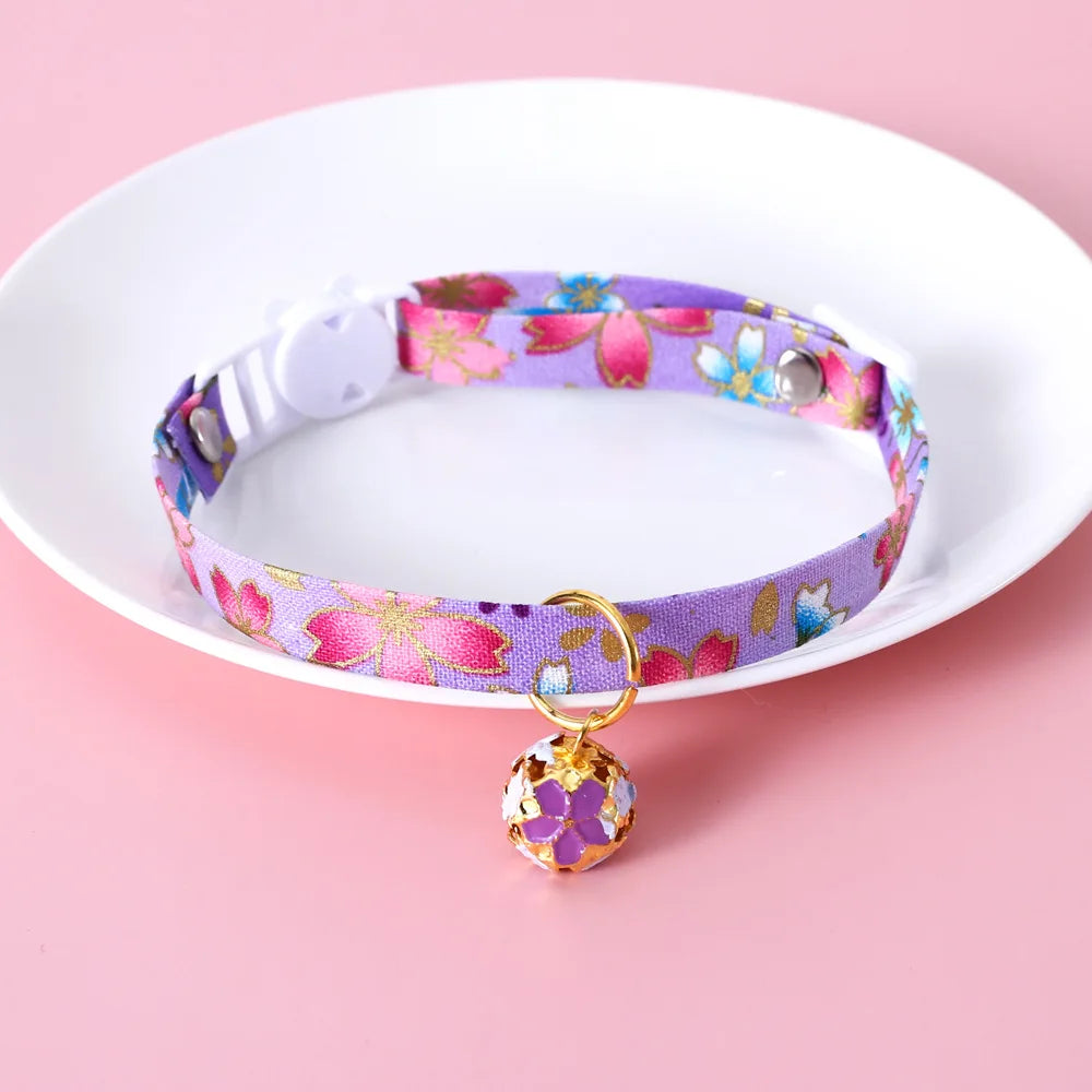Floral Bell Cat Collar