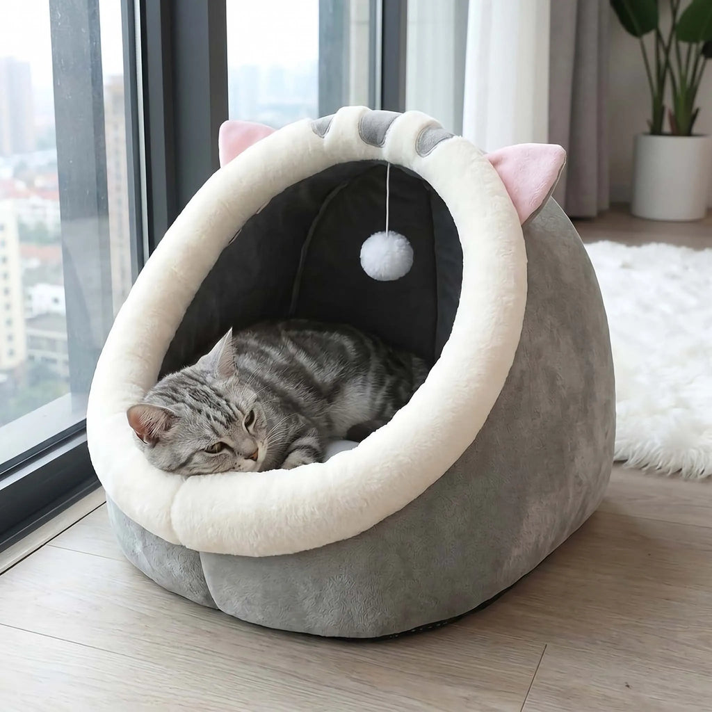 Cozy Whiskers Cat Cave Bed