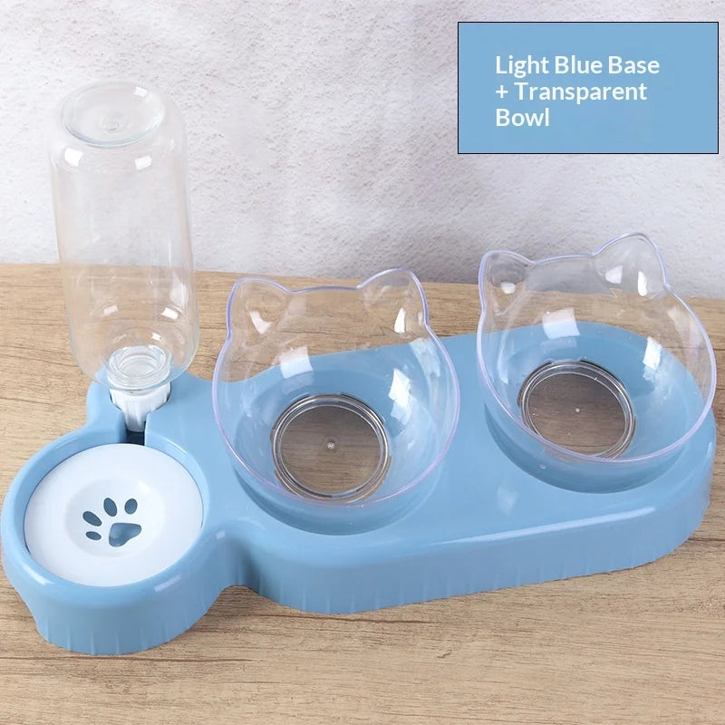Pet Feeding Station with Gravity Water Dispenser