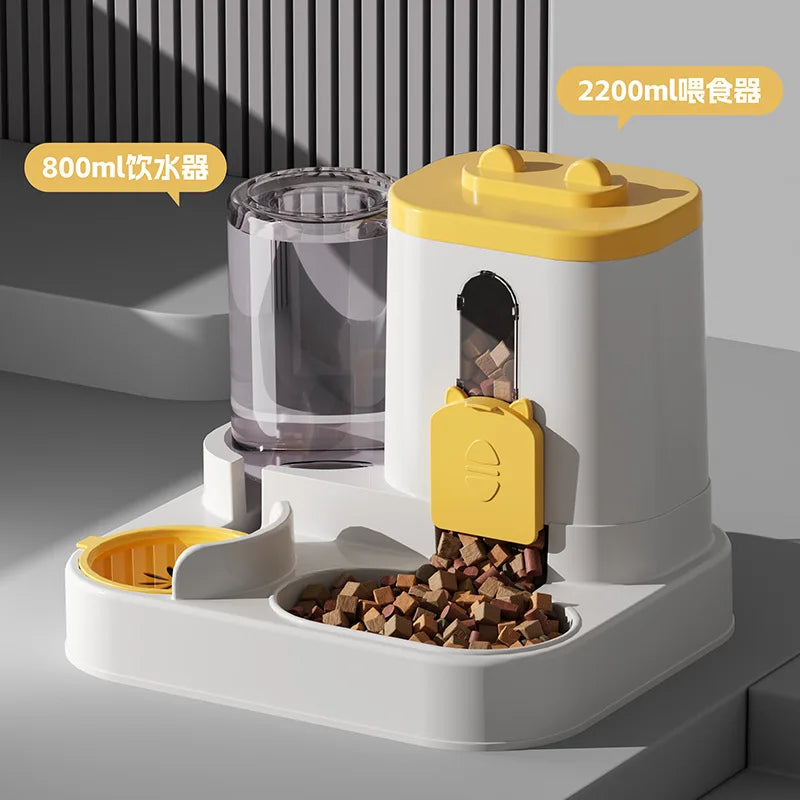 2-in-1 Gravity Feeder & Water Dispenser for Cats & Small Dogs