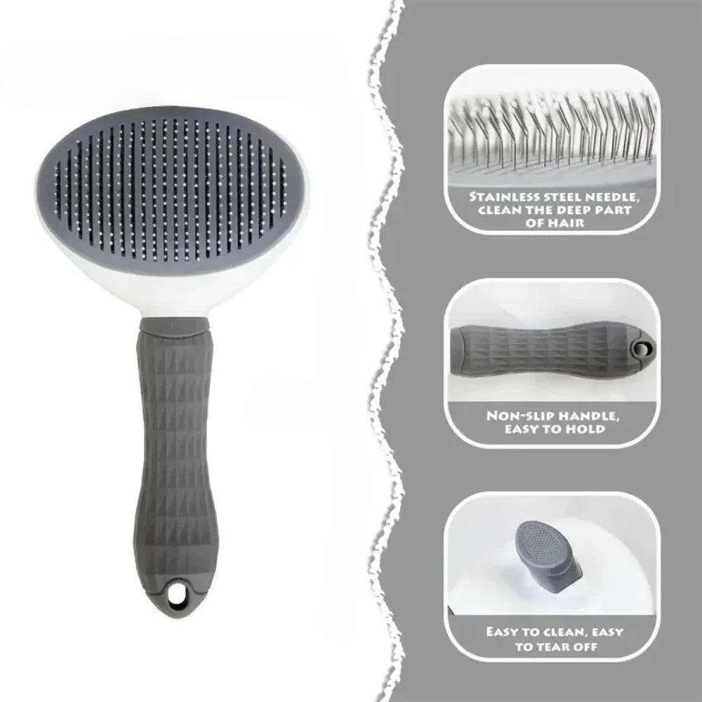 FurEase Self-Cleaning Pet Grooming Brush