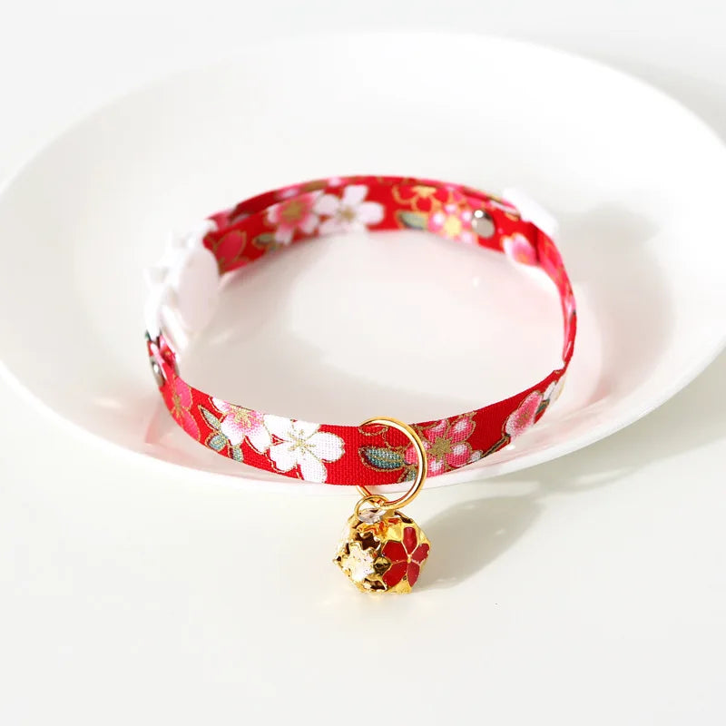Floral Bell Cat Collar