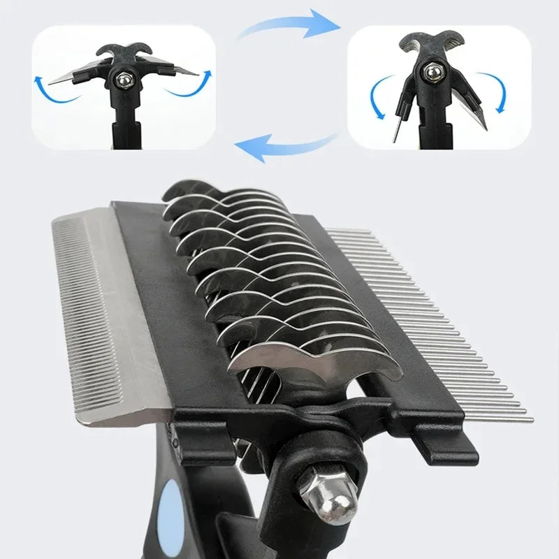 3-in-1 Deshedding & Dematting Brush for Dogs & Cats