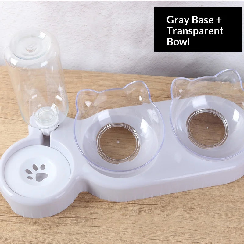 Pet Feeding Station with Gravity Water Dispenser