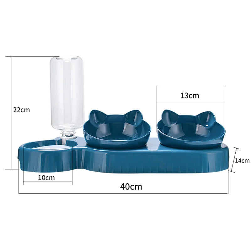 Pet Feeding Station with Gravity Water Dispenser