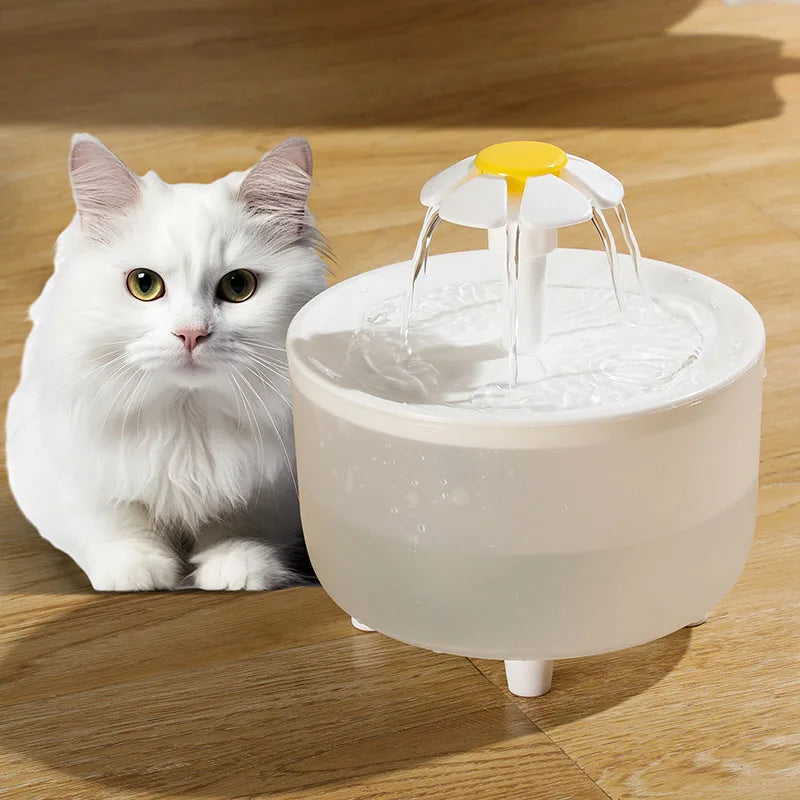 Flower Water Fountain for Cats & Small Dogs