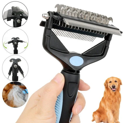 3-in-1 Deshedding & Dematting Brush for Dogs & Cats