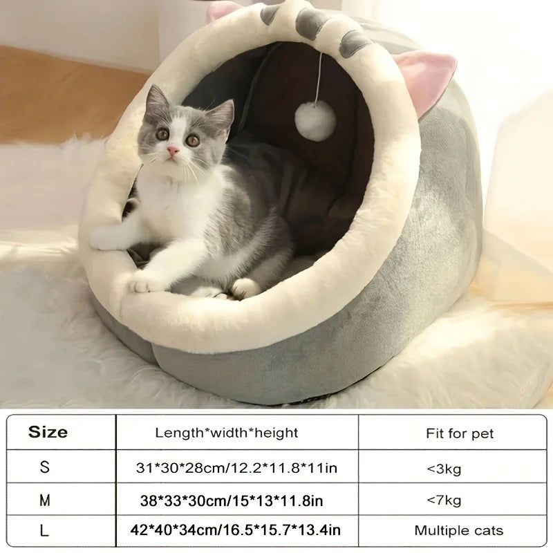 Cozy Whiskers Cat Cave Bed