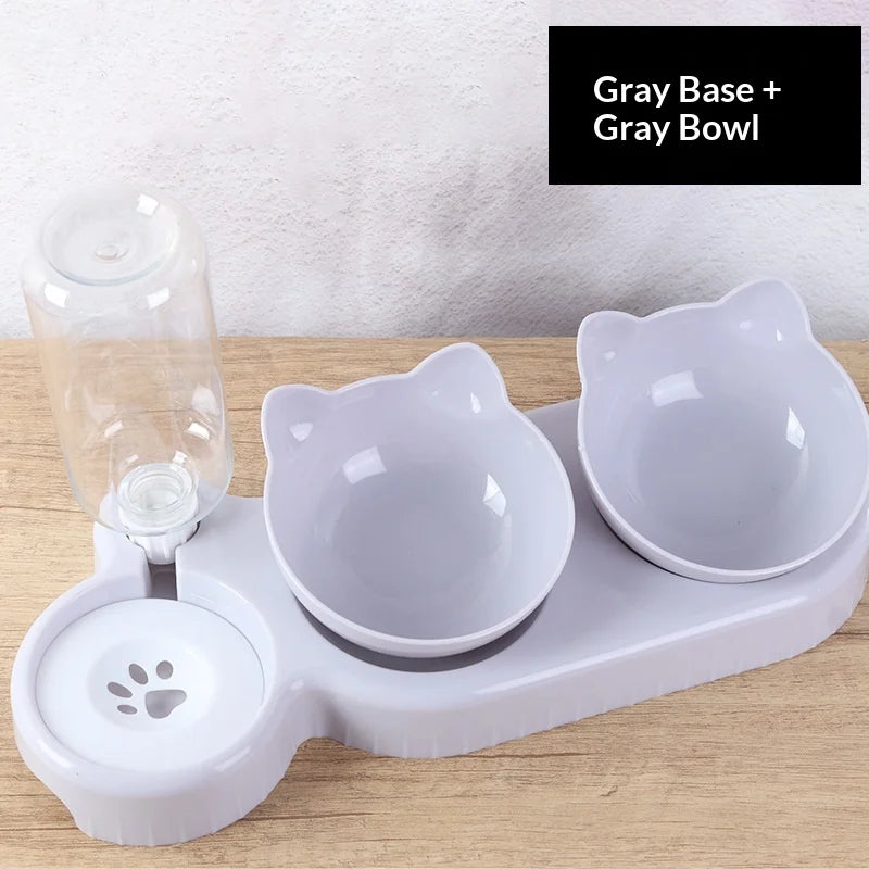 Pet Feeding Station with Gravity Water Dispenser