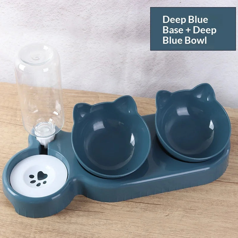 Pet Feeding Station with Gravity Water Dispenser
