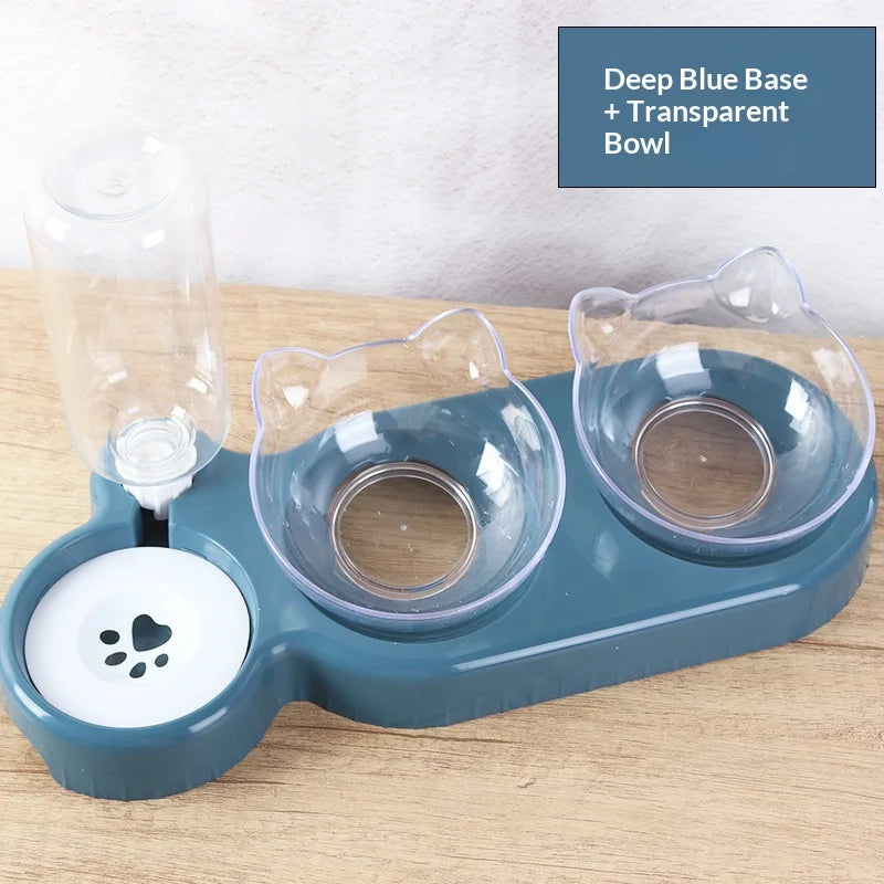 Pet Feeding Station with Gravity Water Dispenser