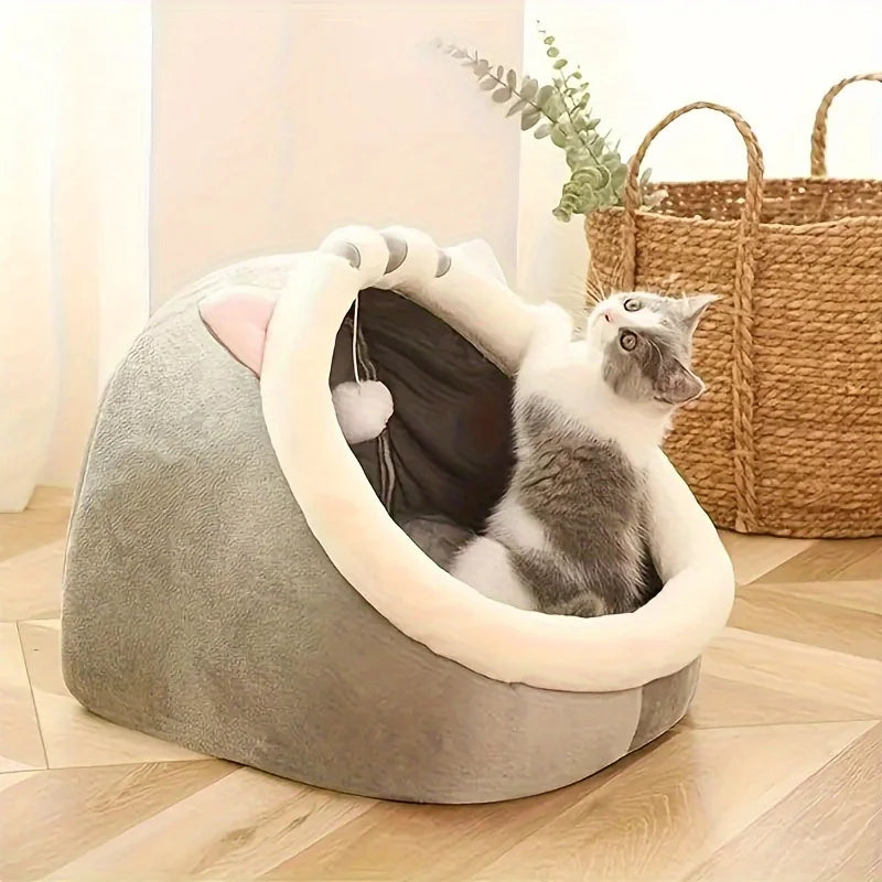 Cozy Whiskers Cat Cave Bed
