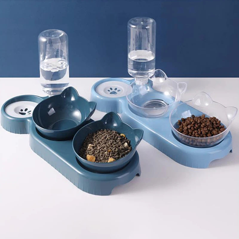 Pet Feeding Station with Gravity Water Dispenser