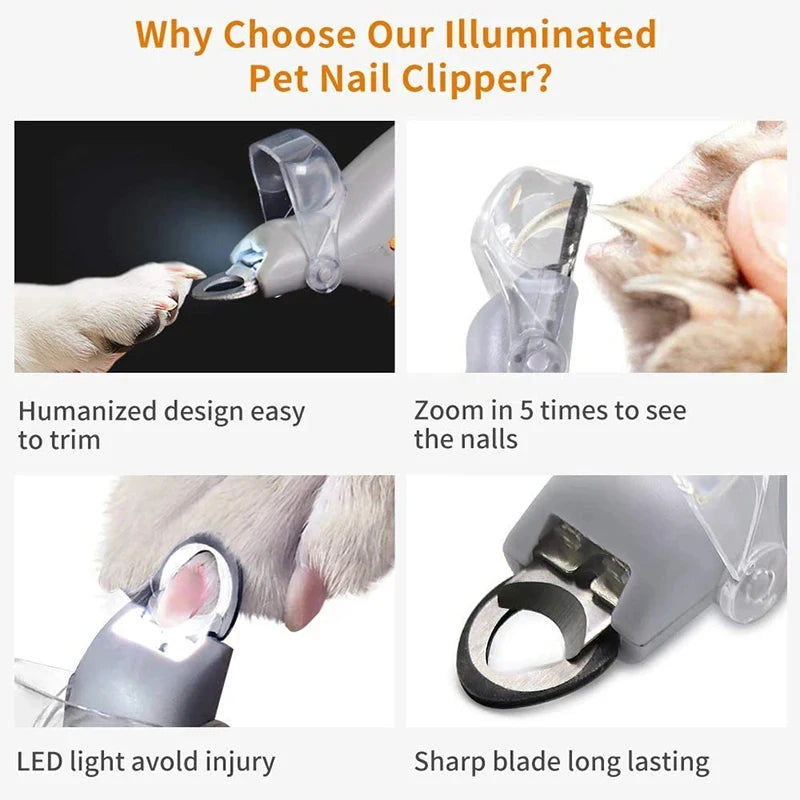 LED Pet Nail Clippers for Dogs & Cats