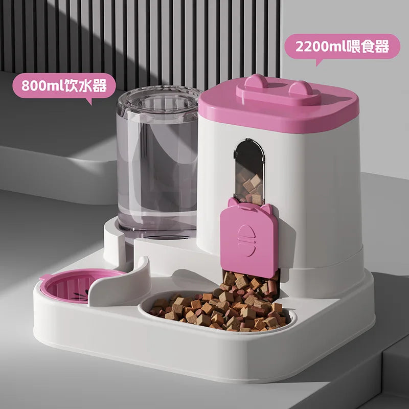 2-in-1 Gravity Feeder & Water Dispenser for Cats & Small Dogs