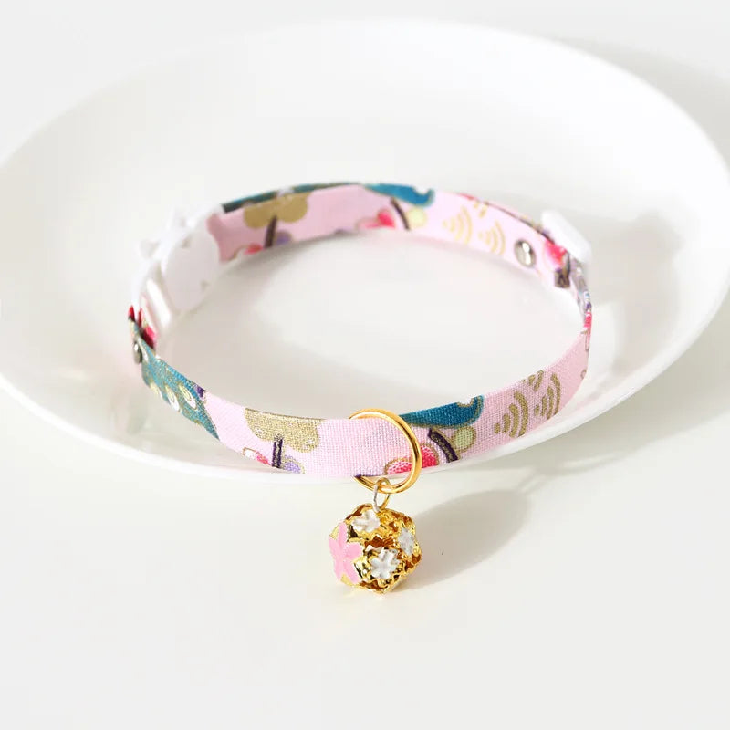Floral Bell Cat Collar