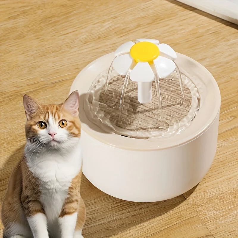 Flower Water Fountain for Cats & Small Dogs