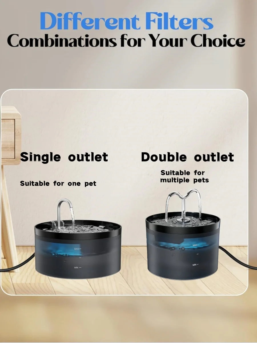 QuietFlow Pet Water Fountain – 2.1L