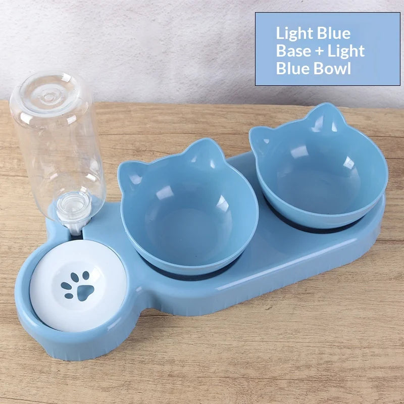 Pet Feeding Station with Gravity Water Dispenser