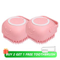 Soft Silicone Pet Bath Brush with Shampoo Dispenser