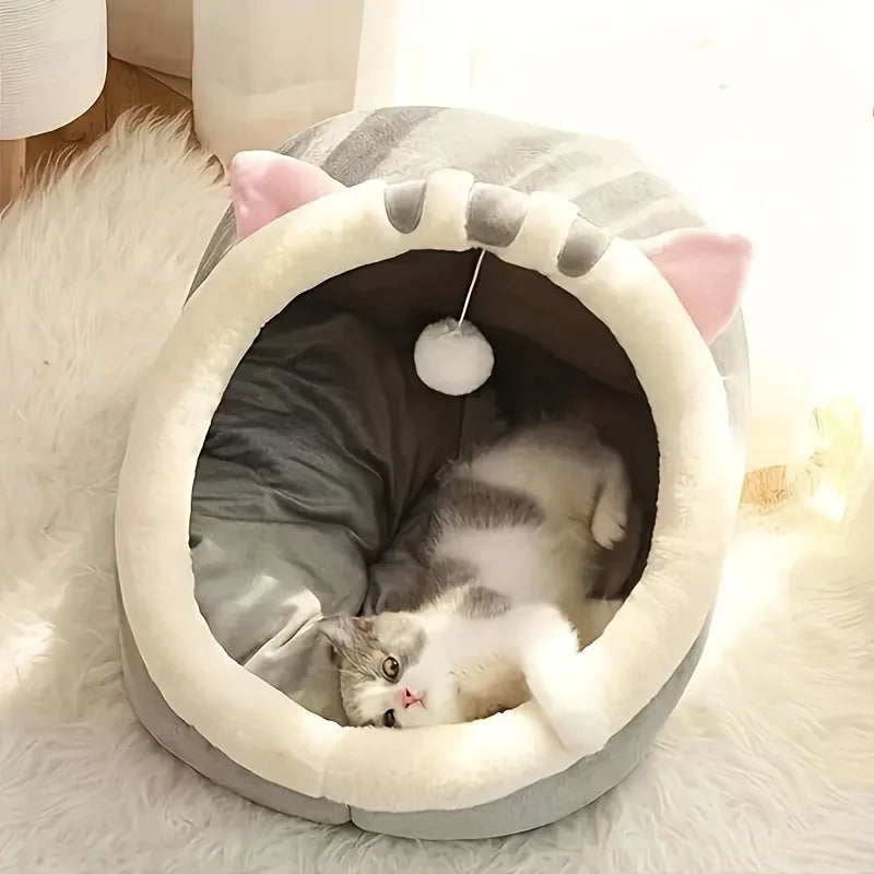 Cozy Whiskers Cat Cave Bed