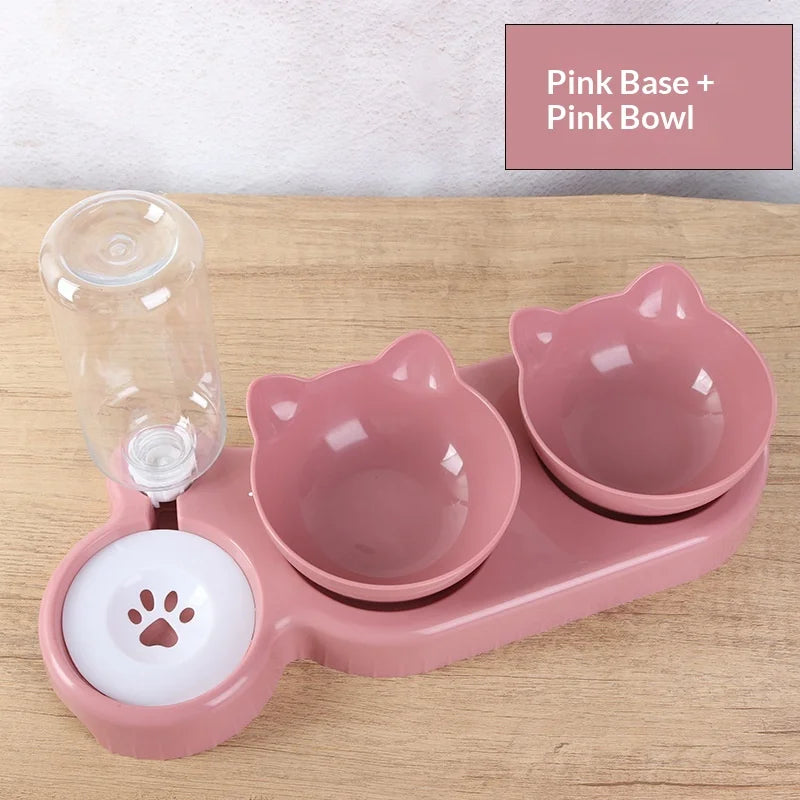 Pet Feeding Station with Gravity Water Dispenser