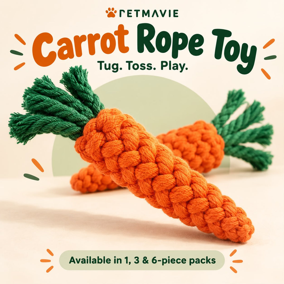 Carrot Rope Dog Toy