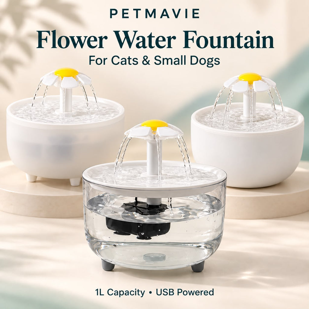 Flower Water Fountain for Cats & Small Dogs