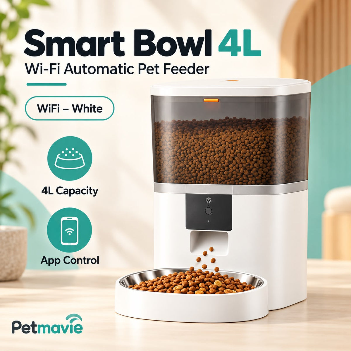 Smart Bowl 4L – Wi-Fi Automatic Pet Feeder