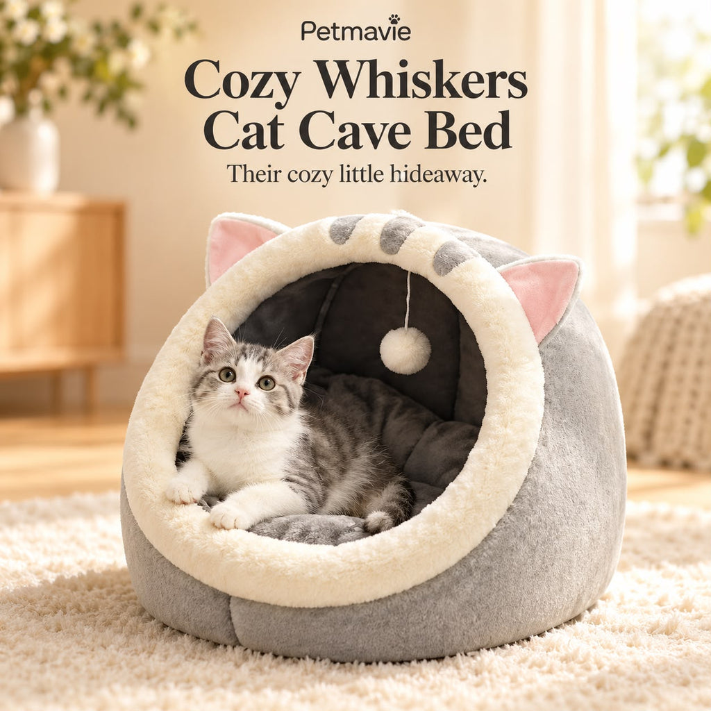 Cozy Whiskers Cat Cave Bed