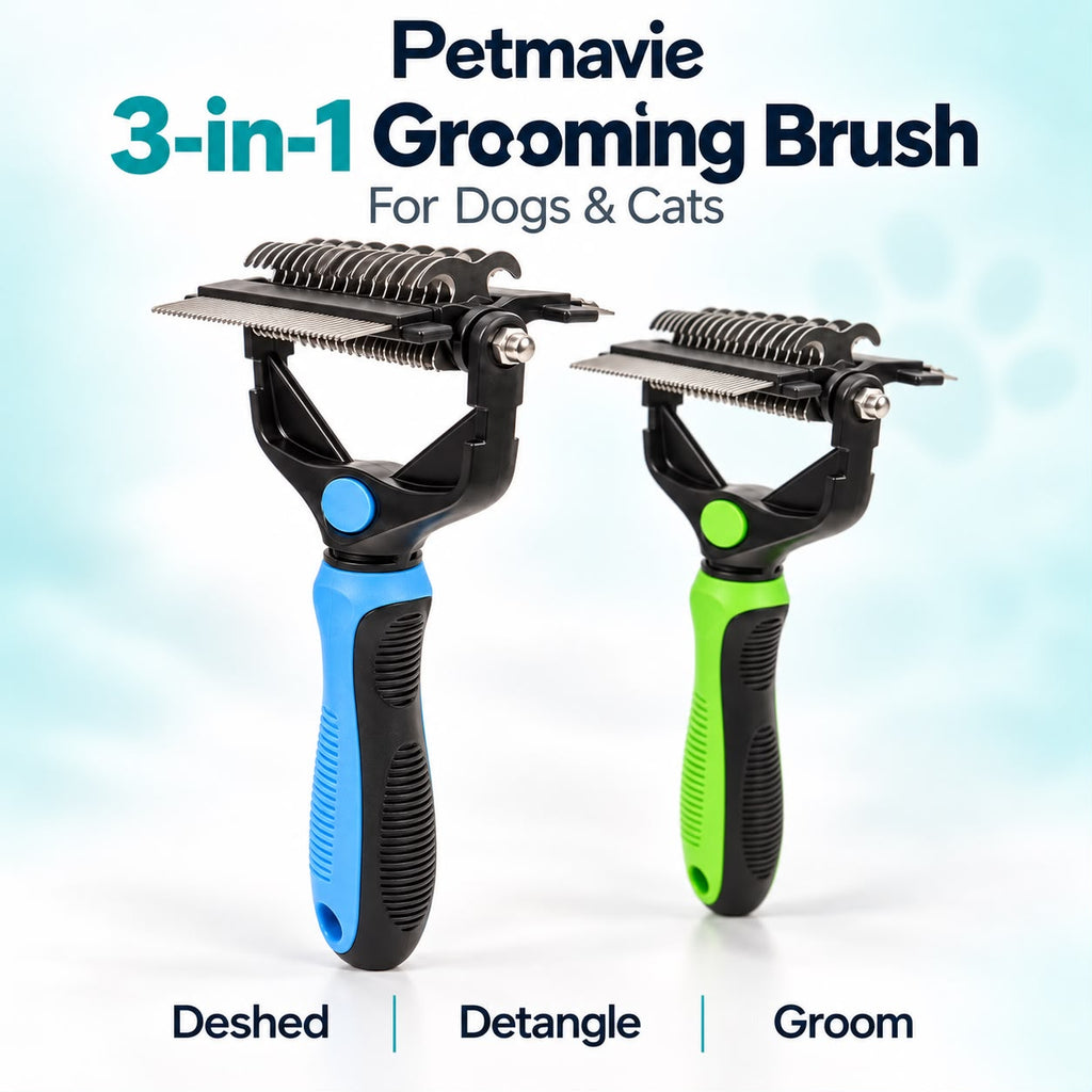 3-in-1 Deshedding & Dematting Brush for Dogs & Cats